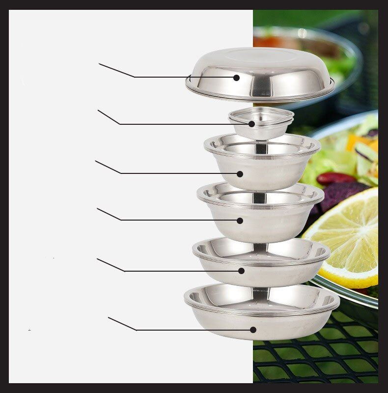 22-piece Portable Dinner Plate Set Of Outdoor Camping Tableware Self-driving Tour Barbecue Plate Household Soup Bowl Dish Set