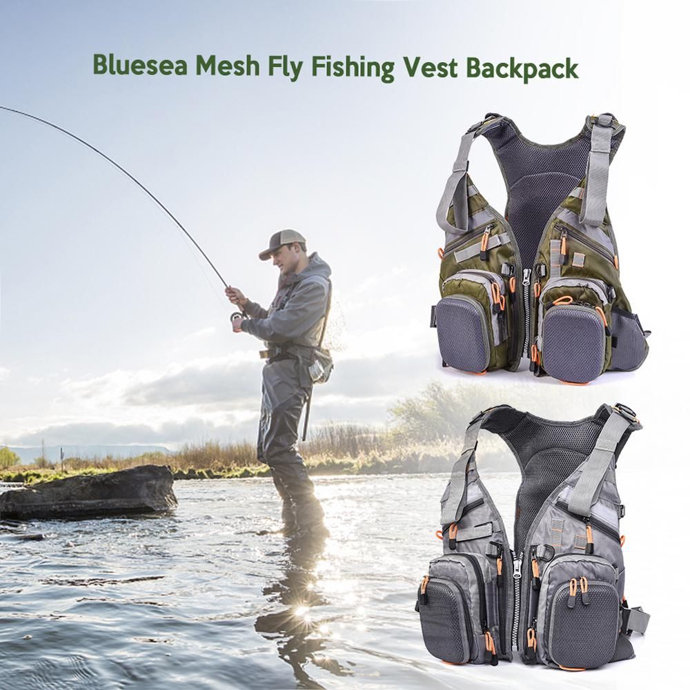 Mesh Fly Fishing Vest Backpack Breathable Outdoor Fishing Vest