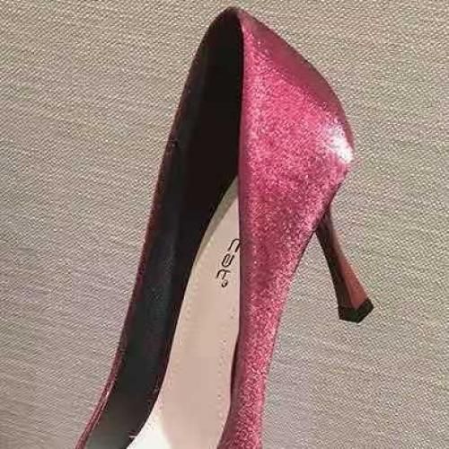 Ladies Classic Simple Pointed Comfortable High Heels-Wine Red
