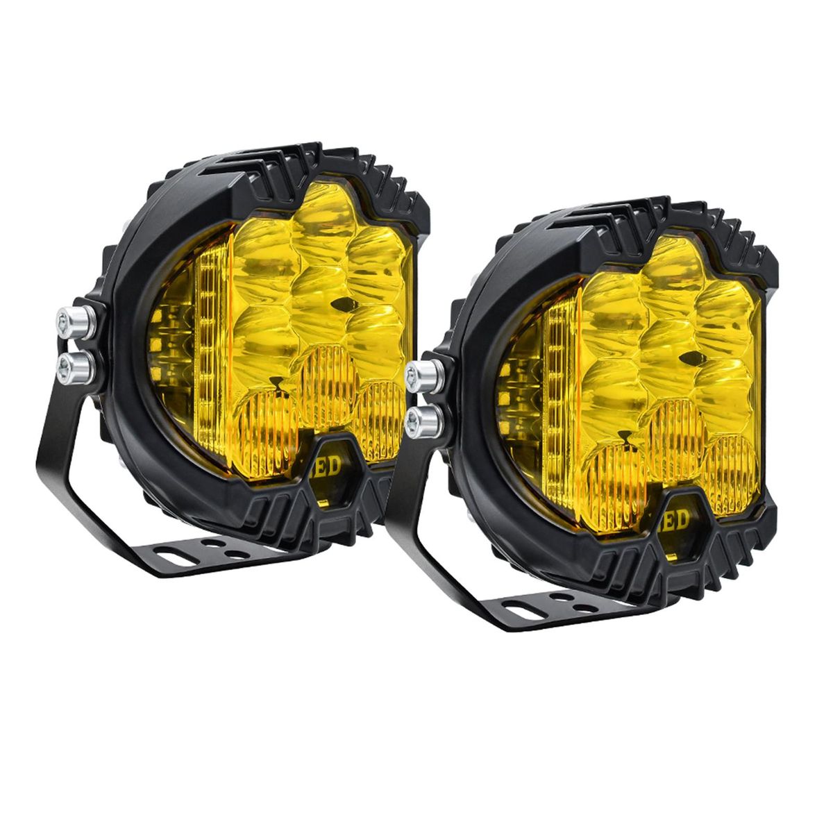 2Pcs 5inch LED Work Light Pods Spot Flood Combo Beam Fog Lamp Offroad Driving Light