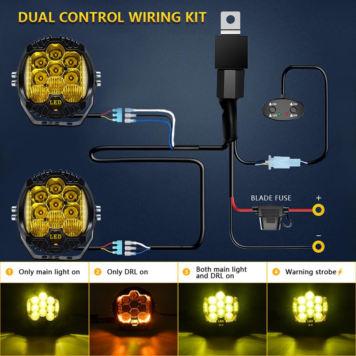 2Pcs 5inch LED Work Light Pods Spot Flood Combo Beam Fog Lamp Offroad Driving Light