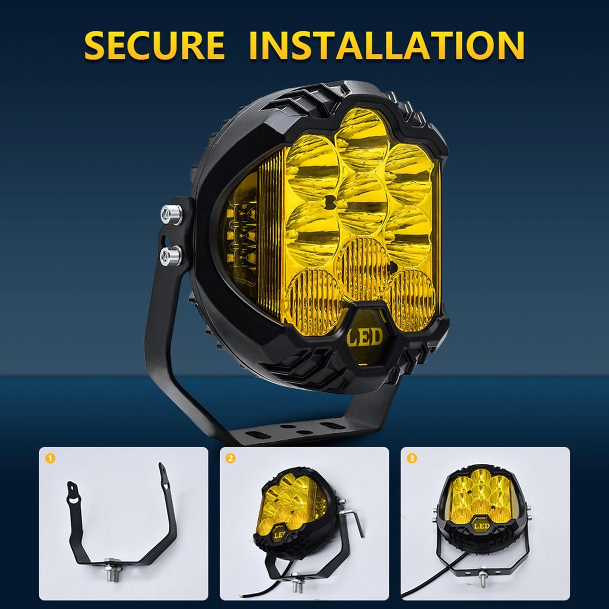2Pcs 5inch LED Work Light Pods Spot Flood Combo Beam Fog Lamp Offroad Driving Light