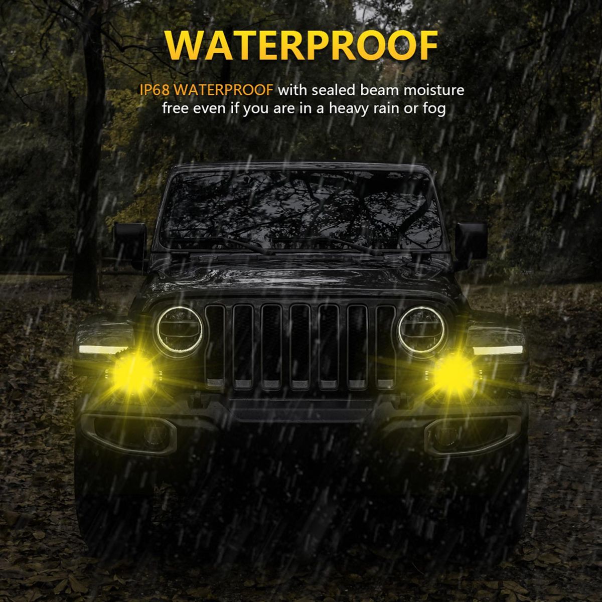 2Pcs 5inch LED Work Light Pods Spot Flood Combo Beam Fog Lamp Offroad Driving Light