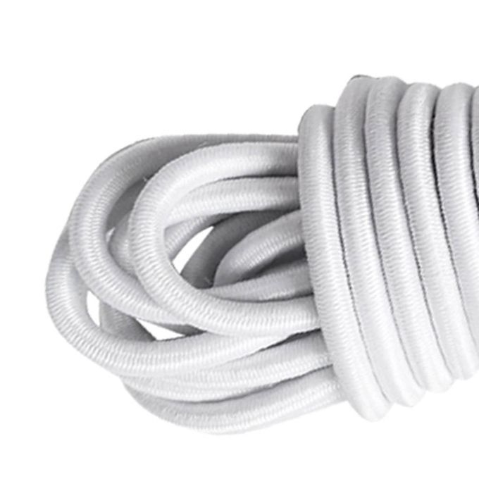5 Meters 5mm Thickness Elastic Bungee Rope Shock Cord Tie Down  White