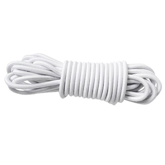 5 Meters 5mm Thickness Elastic Bungee Rope Shock Cord Tie Down  White