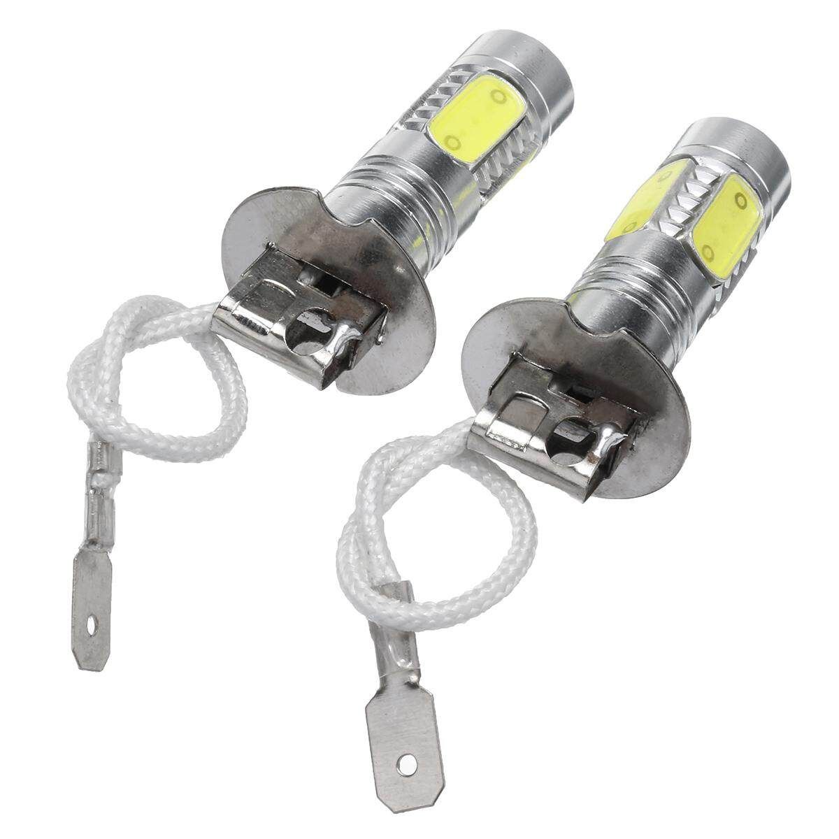 2 Pcs H3 LED COB Super White Car Fog Day Head Light Lamp Bulb Headlight 12V