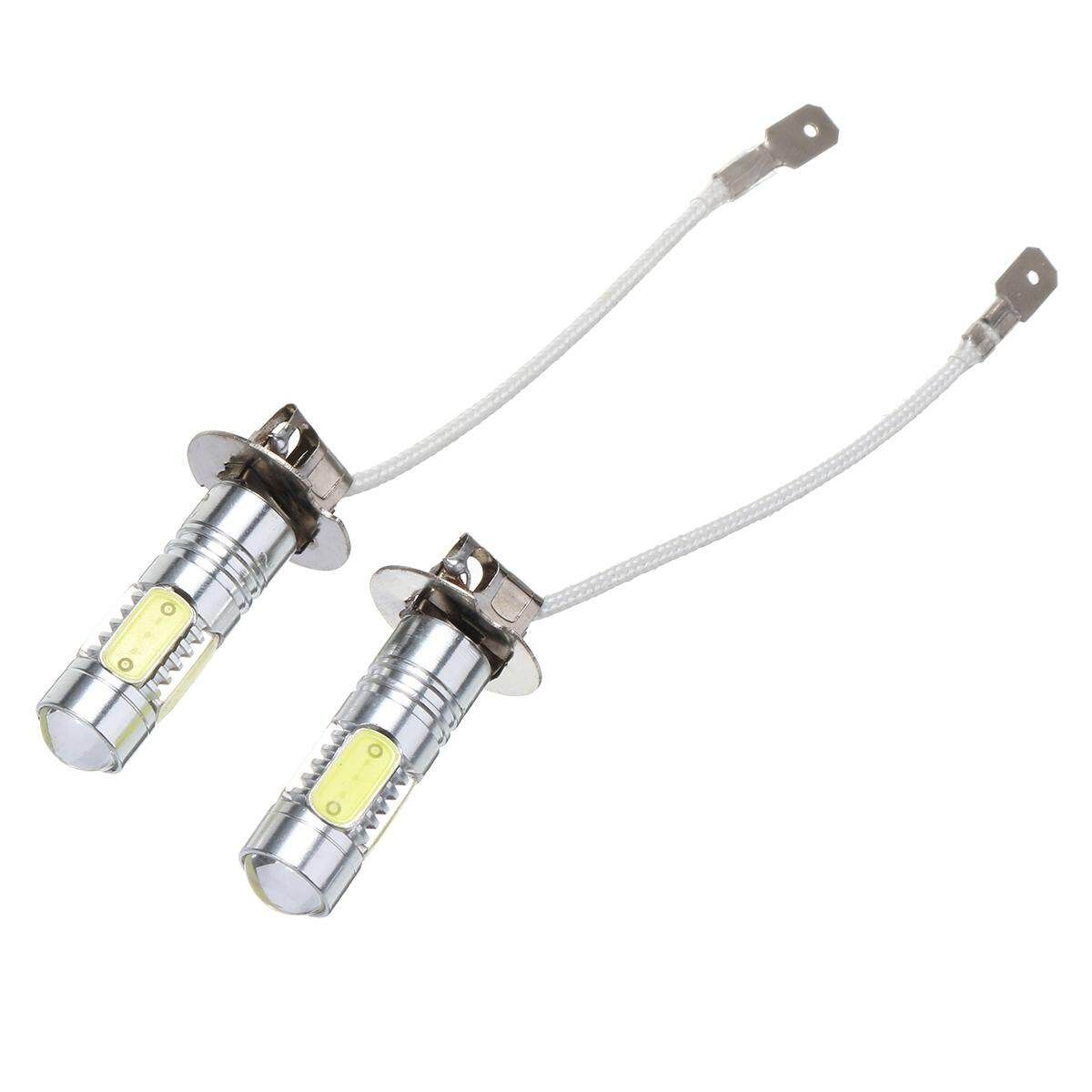2 Pcs H3 LED COB Super White Car Fog Day Head Light Lamp Bulb Headlight 12V