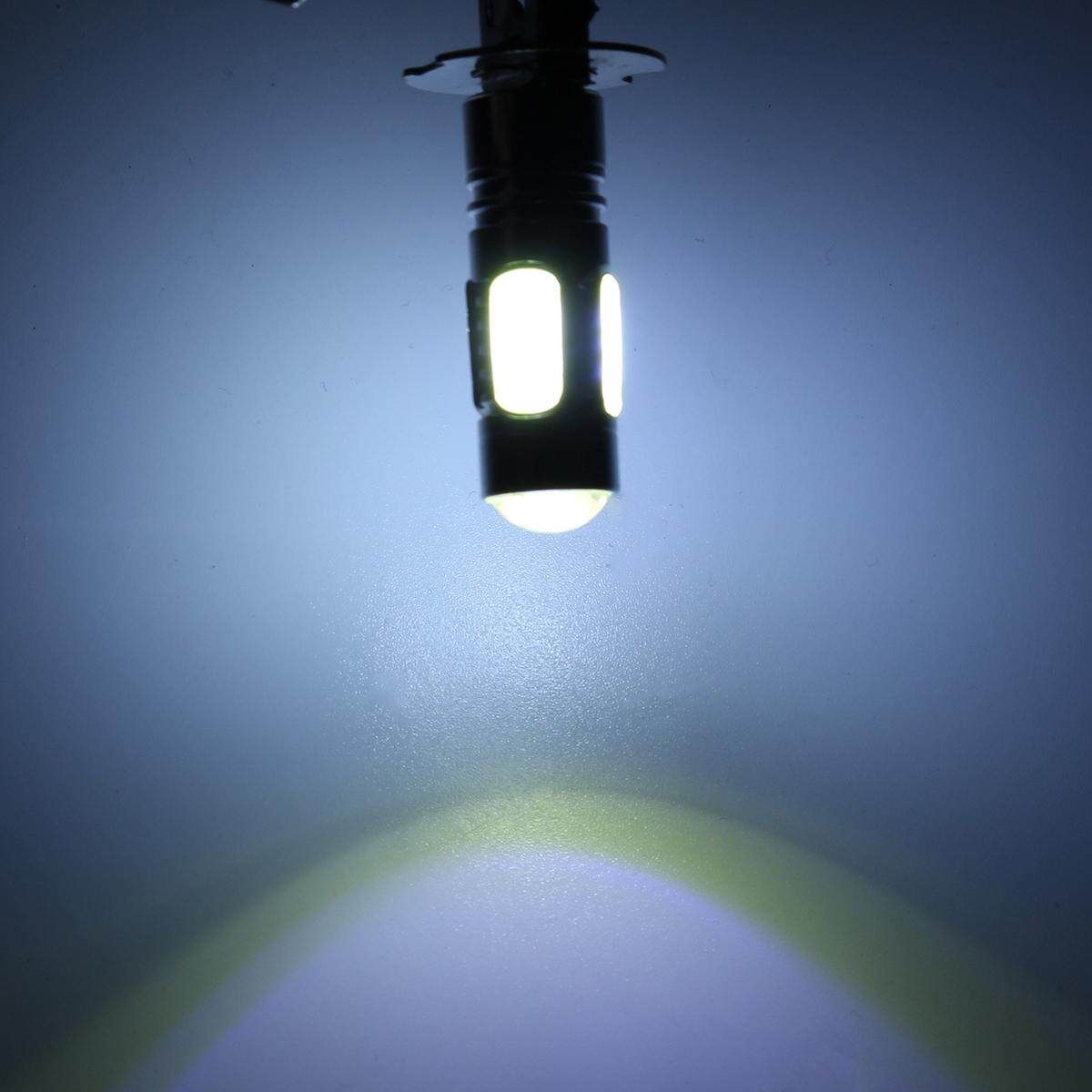 2 Pcs H3 LED COB Super White Car Fog Day Head Light Lamp Bulb Headlight 12V