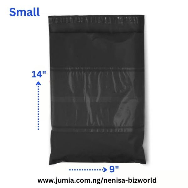 Black Courier Bags / Courier Nylons / Poly Mailer Bags-Invoice Pocket 50pcs- A4-23x36cm-9/14 Inches
