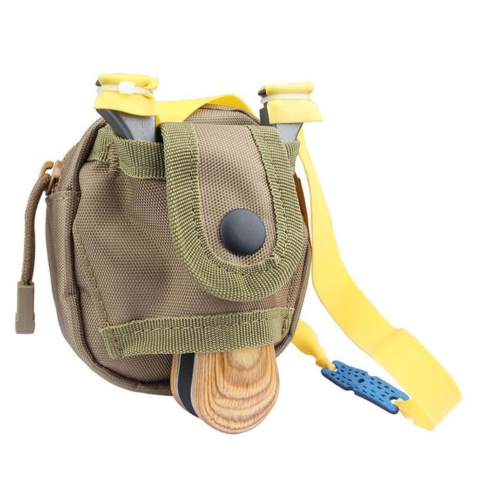Outdoor Game Slingshot Bag Hunting Steel Balls Waist Package Khaki