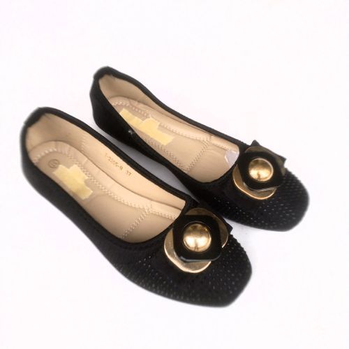 Women Quality Flat Ladies Shoe-black