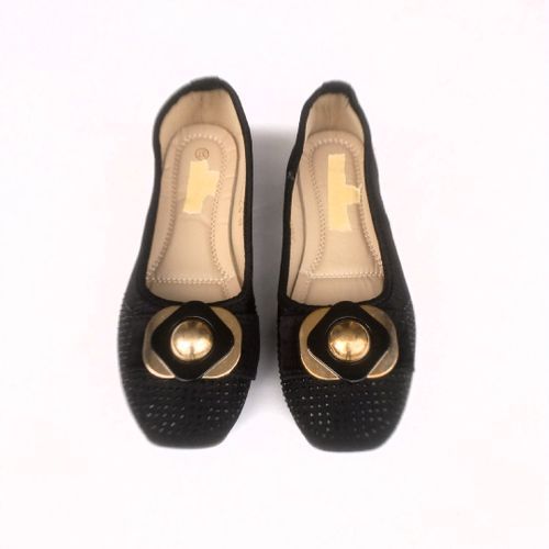 Women Quality Flat Ladies Shoe-black