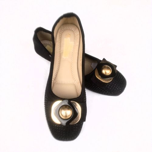 Women Quality Flat Ladies Shoe-black