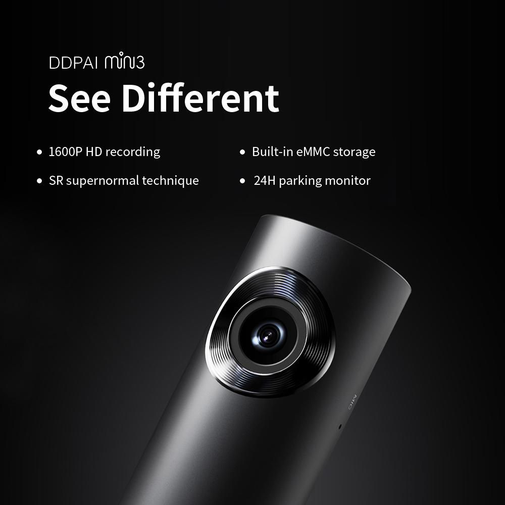 DDPai Mini3 Drive Recorder 1600P High  Definition 32G Motion Detection Night Vision Wide Angle Gifts for Vehicles