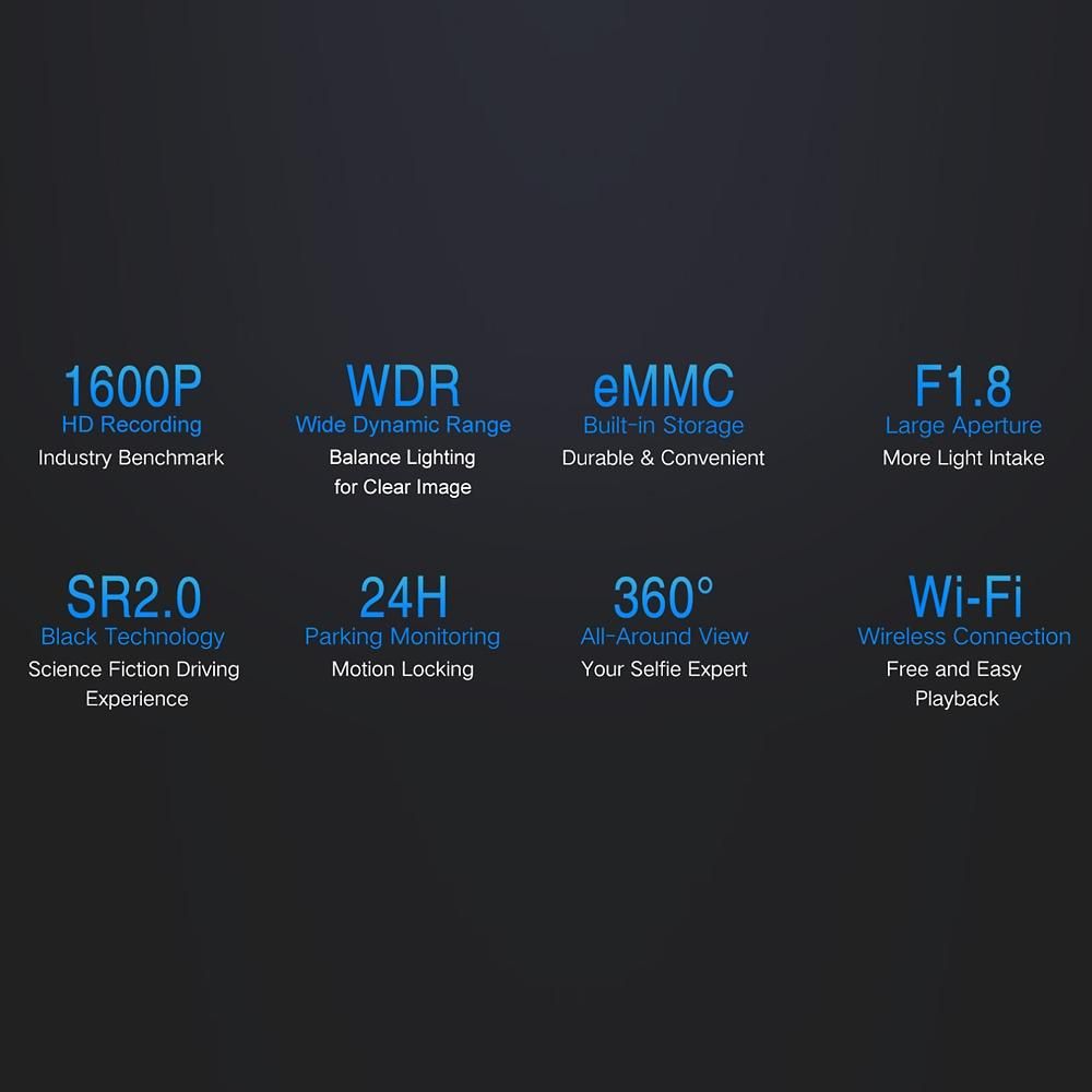 DDPai Mini3 Drive Recorder 1600P High  Definition 32G Motion Detection Night Vision Wide Angle Gifts for Vehicles