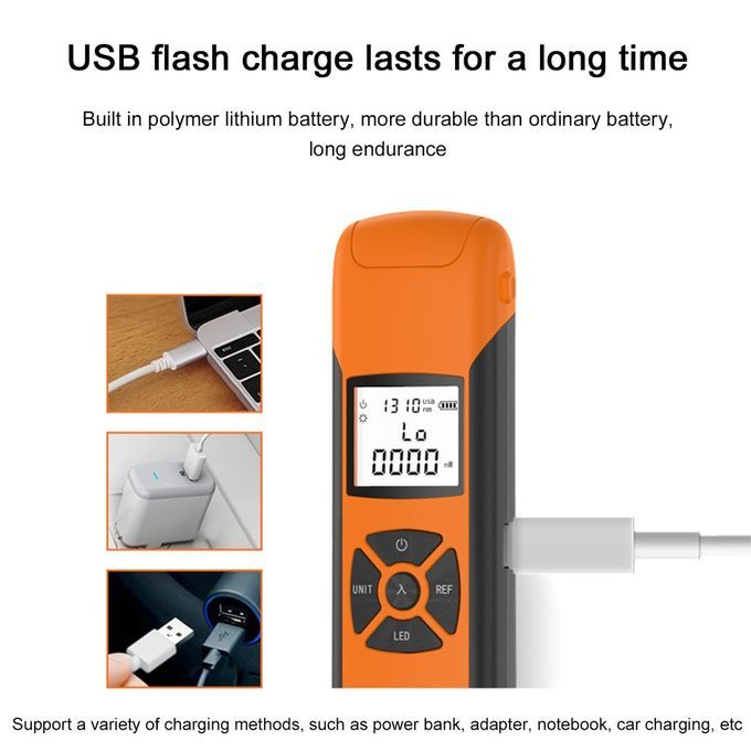 Mini Opti Al Power Meter F /S /ST USB Fiber Opti  Power Meter With FlashLight--70 To 10dBm-34*17*125mm