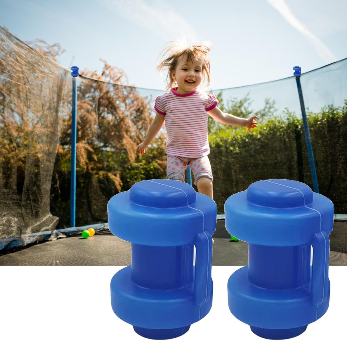 2Pcs Trampoline Cover Easy Installation Trampoline Cover Blue