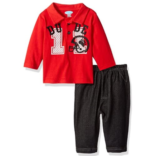Boys' 2 Piece Longsleeve Collared Shirt With Denim Pant