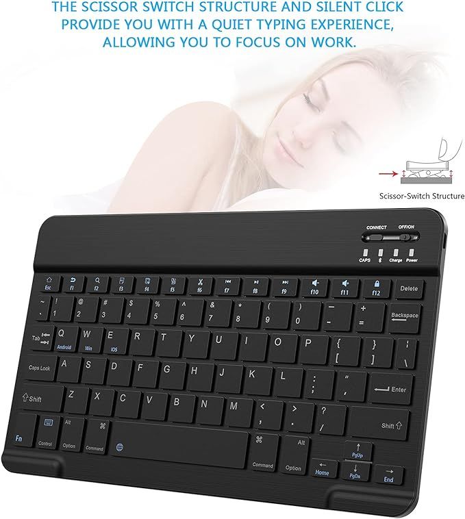 10 Inch Wireless Keyboard Rechargeable For Phone Tablet-VSC