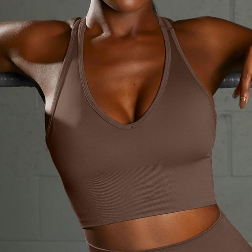 New Tight Outdoor Sports Fitness Clothing Quick Drying Beautiful Back Yoga Suit-grey Blue