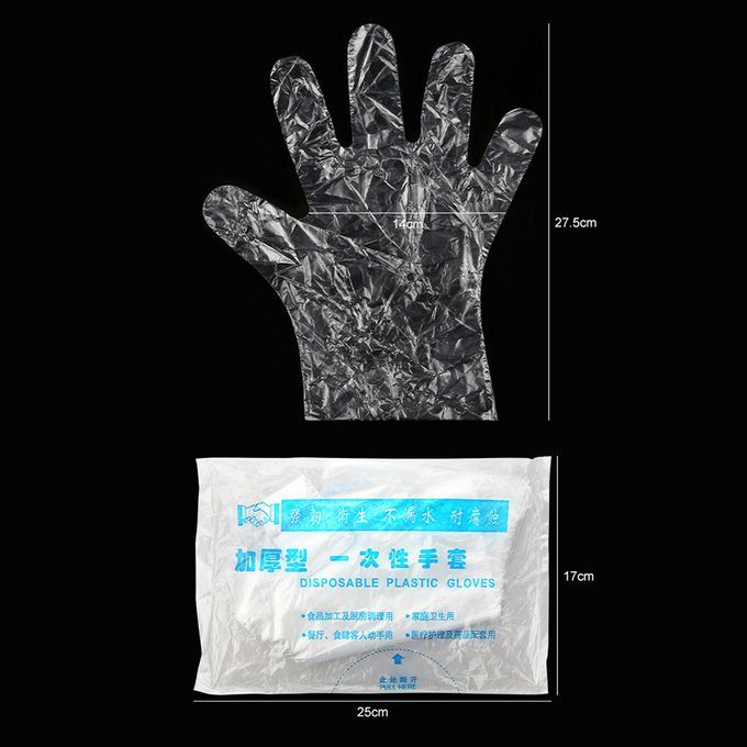 30PCS Disposable Gloves Transparent PE Cooking Cleaning-