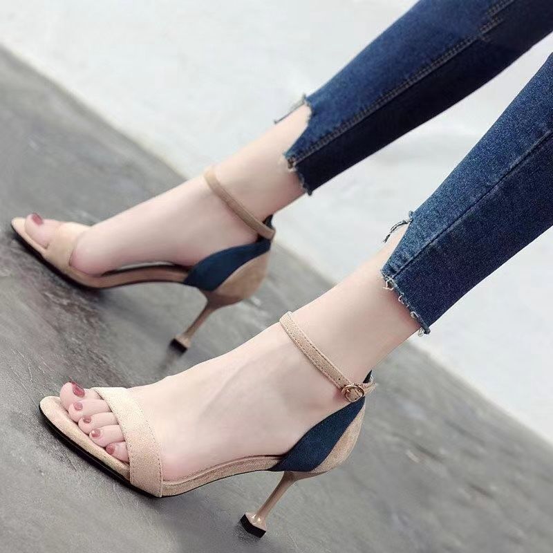 Ladies Fashion Stiletto Sandals (5cm)-Black