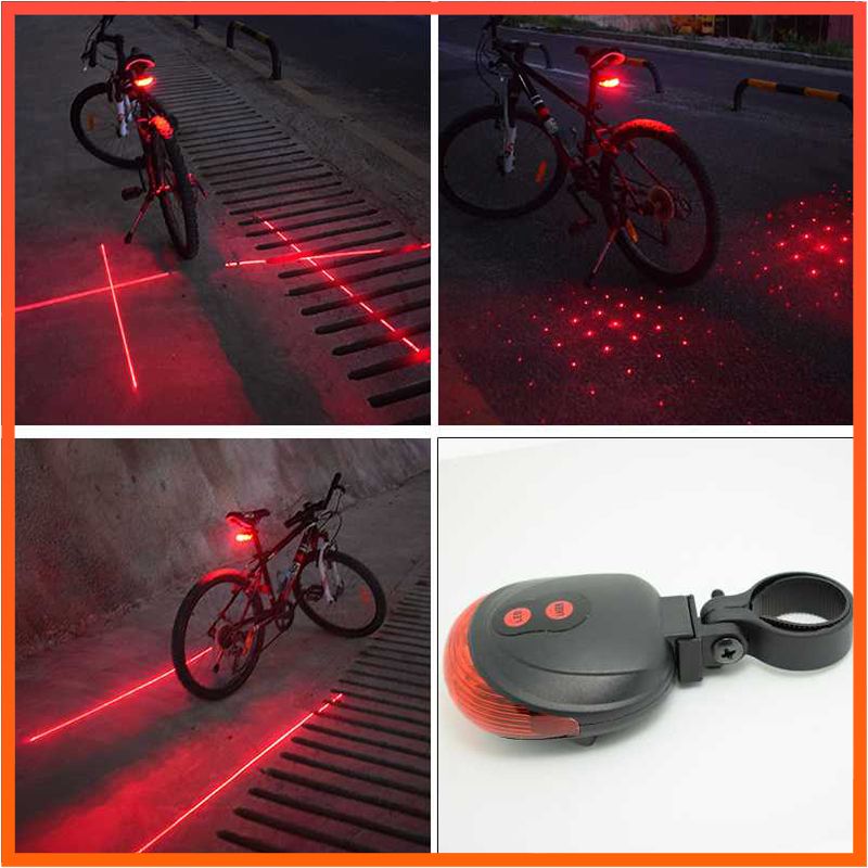 Bicycle Rear Light 5led2laser Waterproof Led Bycicle Rear 7