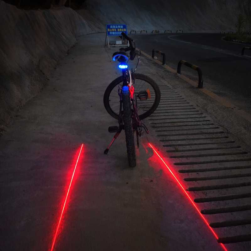 Bicycle Rear Light 5led2laser Waterproof Led Bycicle Rear 7