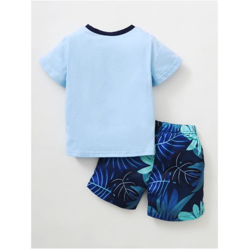 2 Pieces Kid Boy Sloth Just Chill Set Top With Shorts