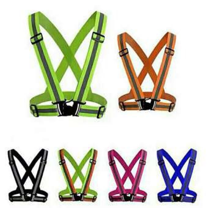 Reflective Adjustable Safety Security High Visibility Vest Gear Stripes Jacket Fluorescent Black