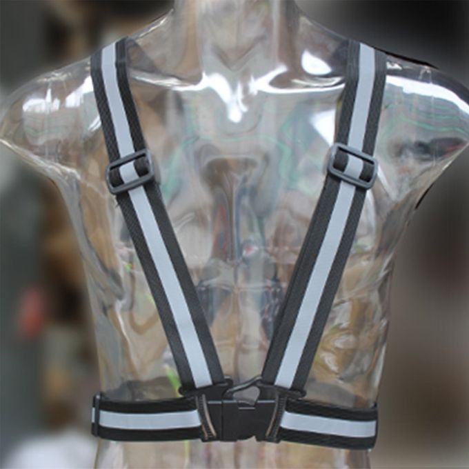 Reflective Adjustable Safety Security High Visibility Vest Gear Stripes Jacket Fluorescent Black