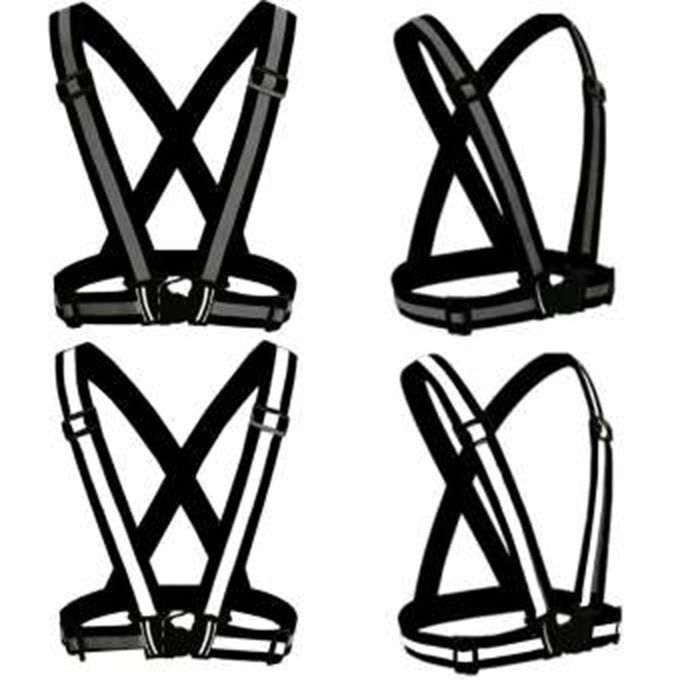 Reflective Adjustable Safety Security High Visibility Vest Gear Stripes Jacket Fluorescent Black