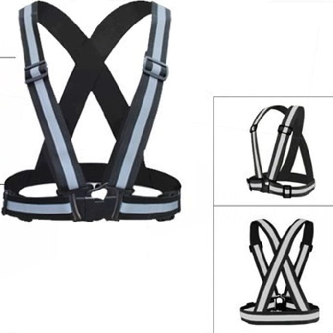 Reflective Adjustable Safety Security High Visibility Vest Gear Stripes Jacket Fluorescent Black