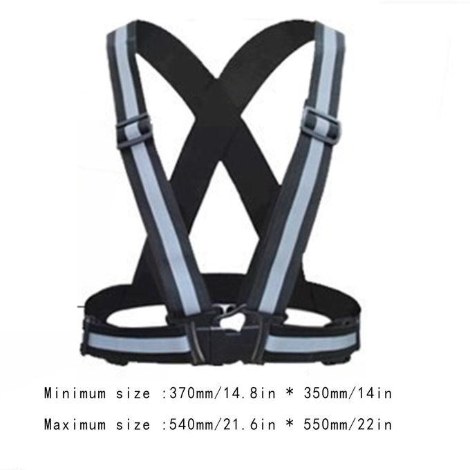 Reflective Adjustable Safety Security High Visibility Vest Gear Stripes Jacket Fluorescent Black