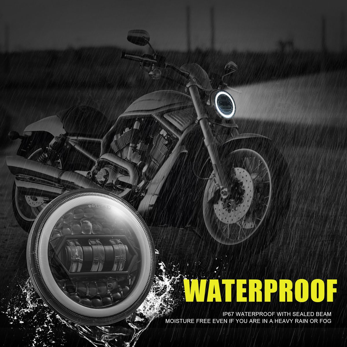 1PCS Motorcycle LED Headlight 5.75in 6000K 20000LM
