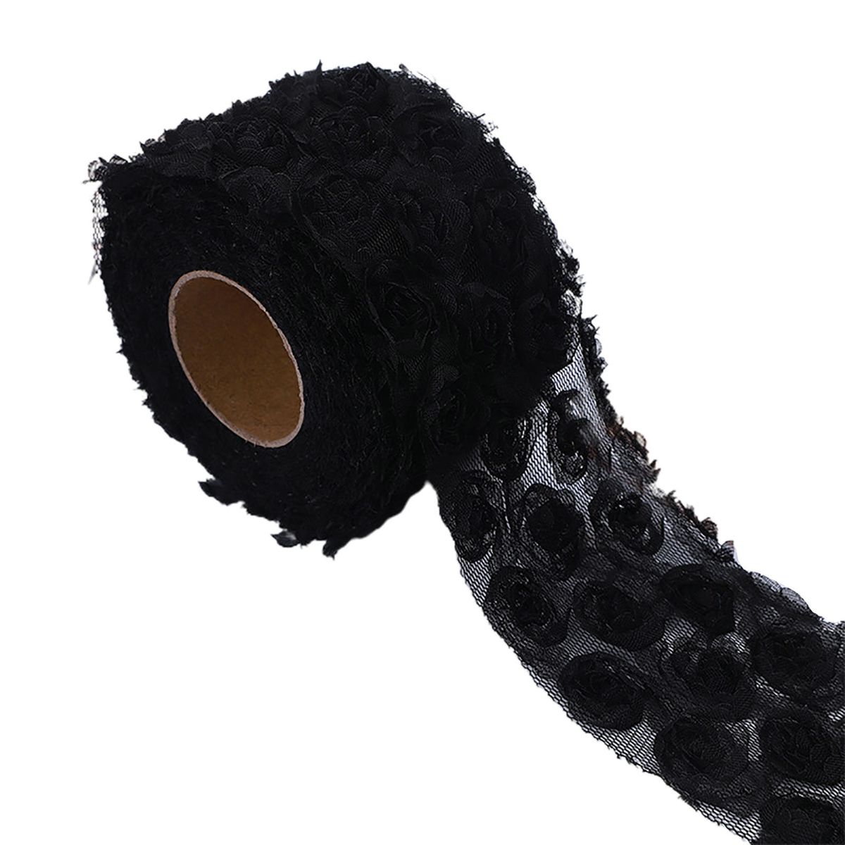 Fabric Ribbon Rolls Gift Wrap Decoration DIY Ribbon Black