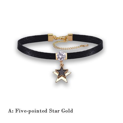 Ladies Necklace Black Neckband Clavicle Chain Women's Personality Choker A