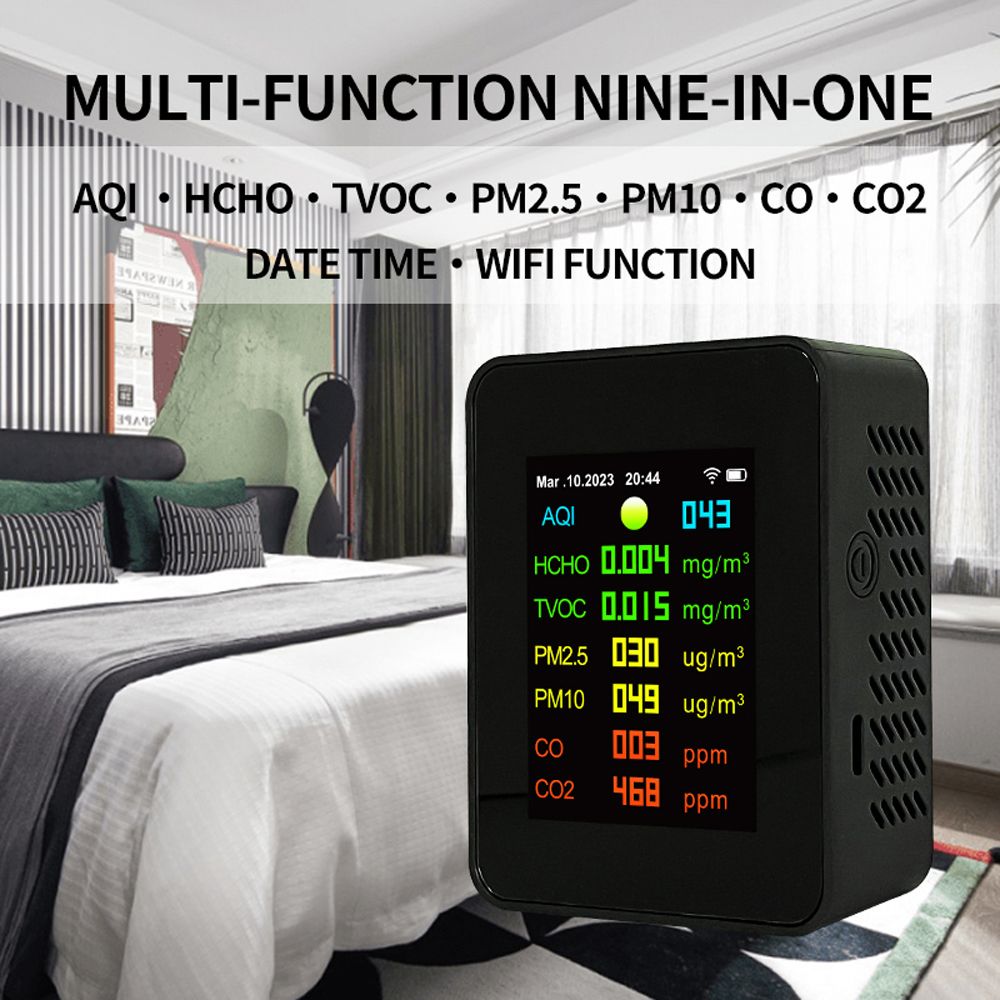 Tuya Wifi Portable Air Quality Meter 7in1 PM2.5 PM10