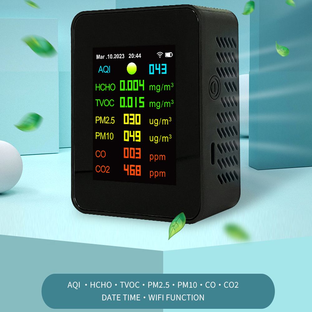 Tuya Wifi Portable Air Quality Meter 7in1 PM2.5 PM10