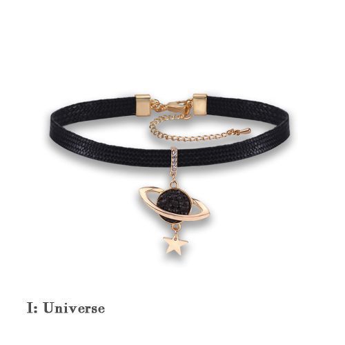 Ladies Necklace Black Neckband Clavicle Chain Women's Personality Choker I