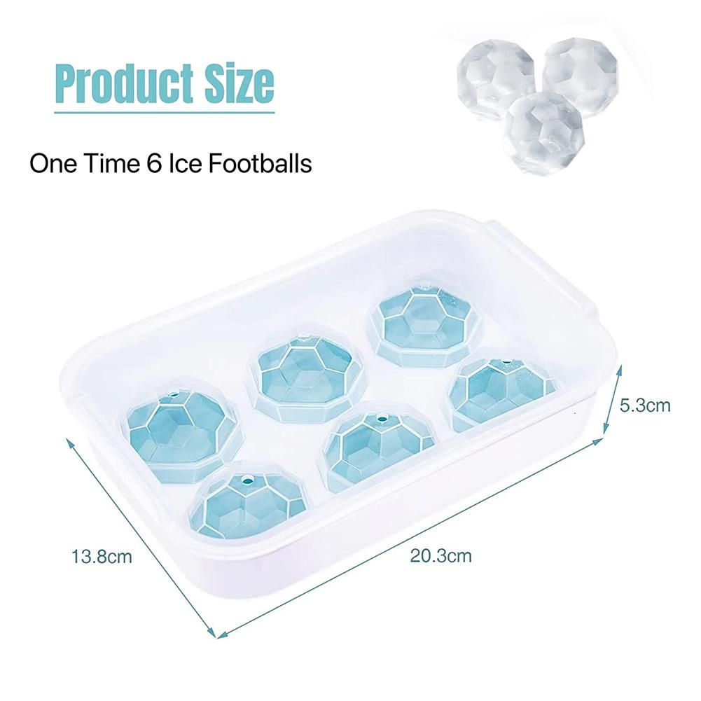 Ice-Cube Tray with Lid, New Football Ice Ball Maker, Easy to Release Sphere Ice-Cube Mould,6 Ice Footballs for Whiskey