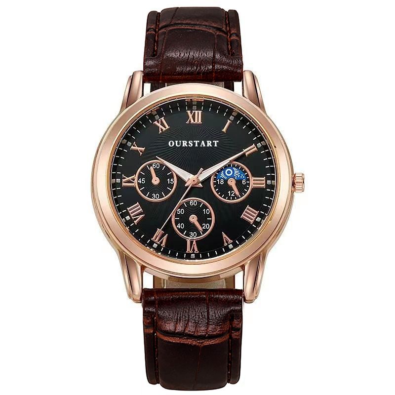 Vintage Classic Men Leather Wristwatch Waterproof Leather Strap Quartz Watch