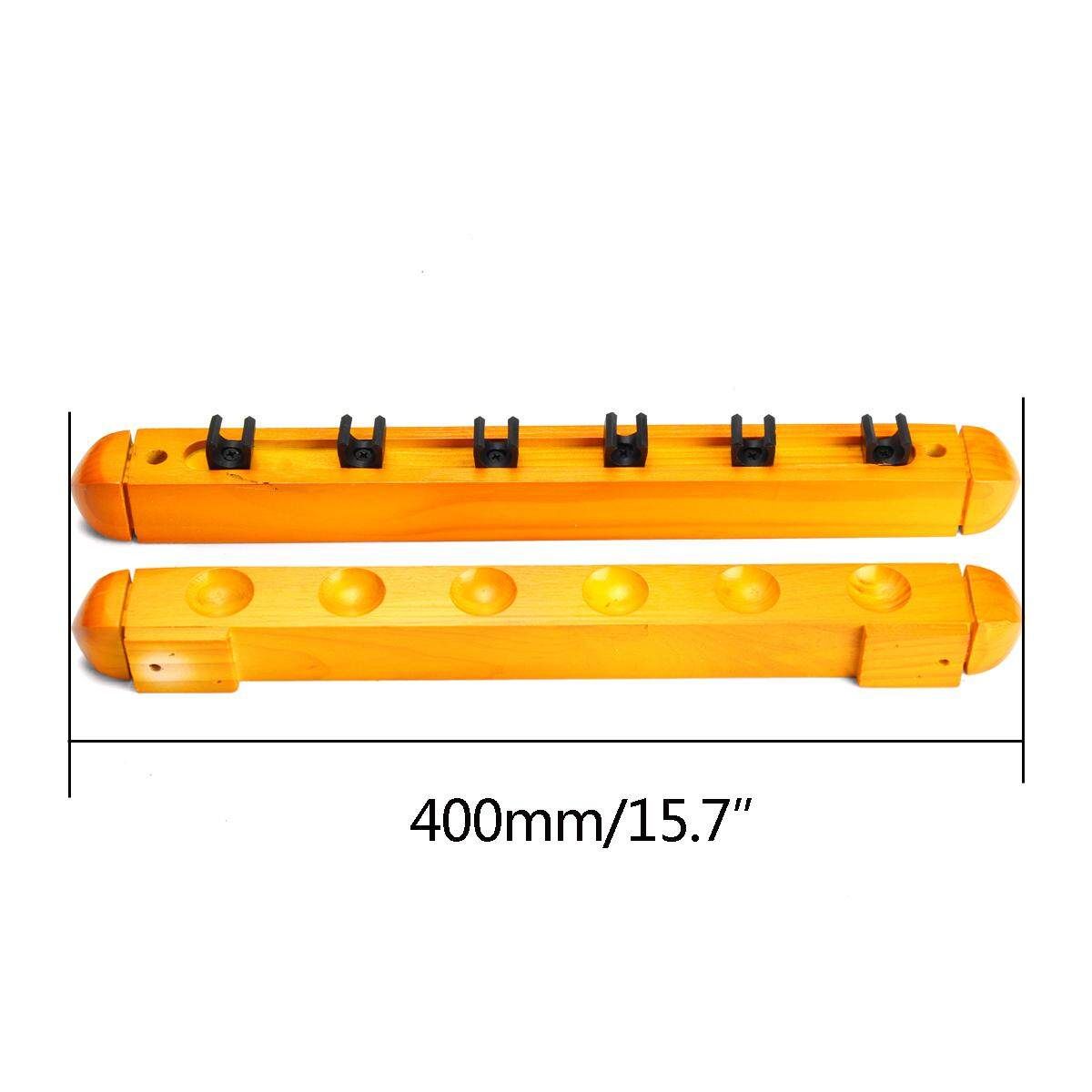 Billiard Pool Wall Mount Hanging 6 Sticks Wood Rack Holder For Snooker New