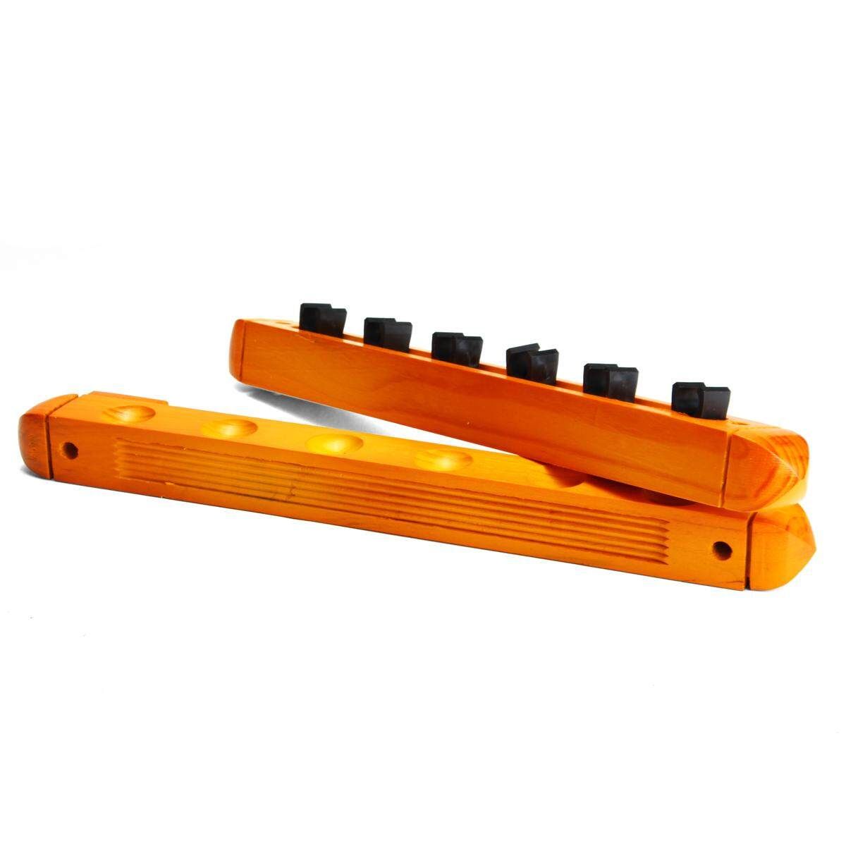 Billiard Pool Wall Mount Hanging 6 Sticks Wood Rack Holder For Snooker New