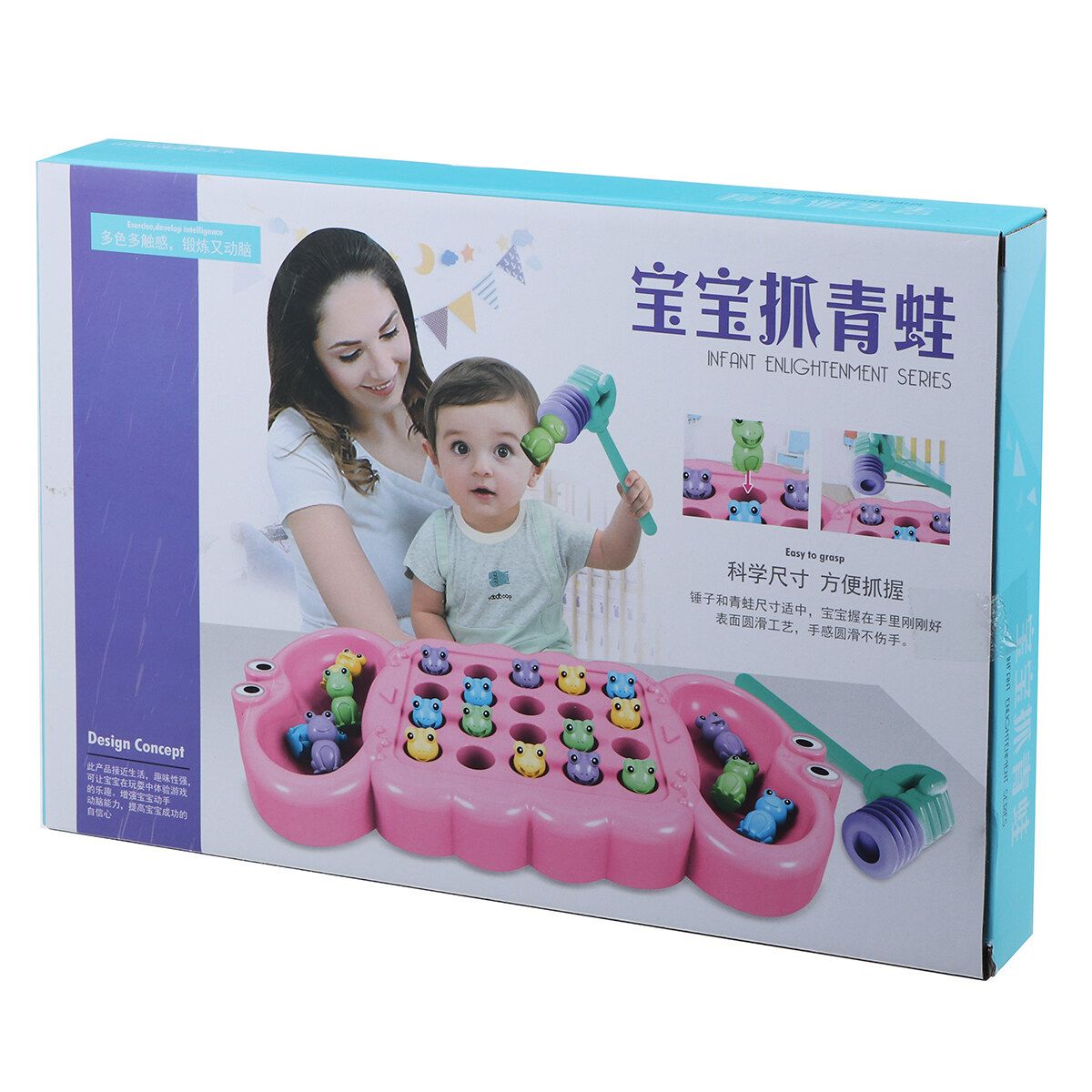 Baby Catch Frog Toy Frogs Eating Beans Toy Kids Puzzle Two-Player Desktop Game For Child Table Games Blue