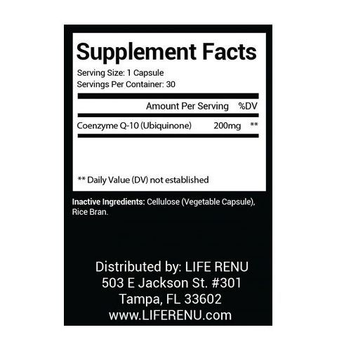 Coenzyme Q-10 (Ubiquinone) (CoQ10) 200 Mg 30 Capsules