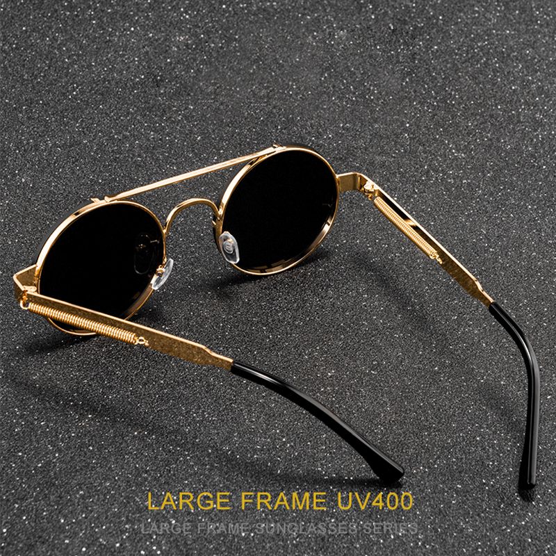 Round Steampunk Sunglasses Metal Punk Sun Glasses Vintage Sunglass UV400