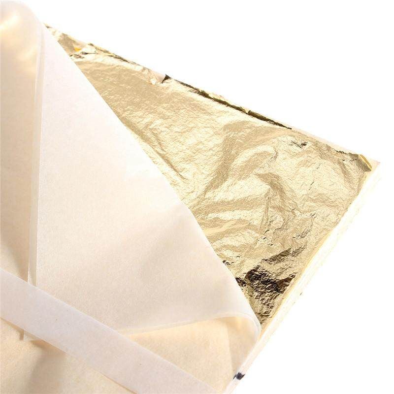 5pcs 1000 Gold Foil Gold Leaf Sheet Copper Leaf Sheet Transfer Leaf Sheet 16x16cm