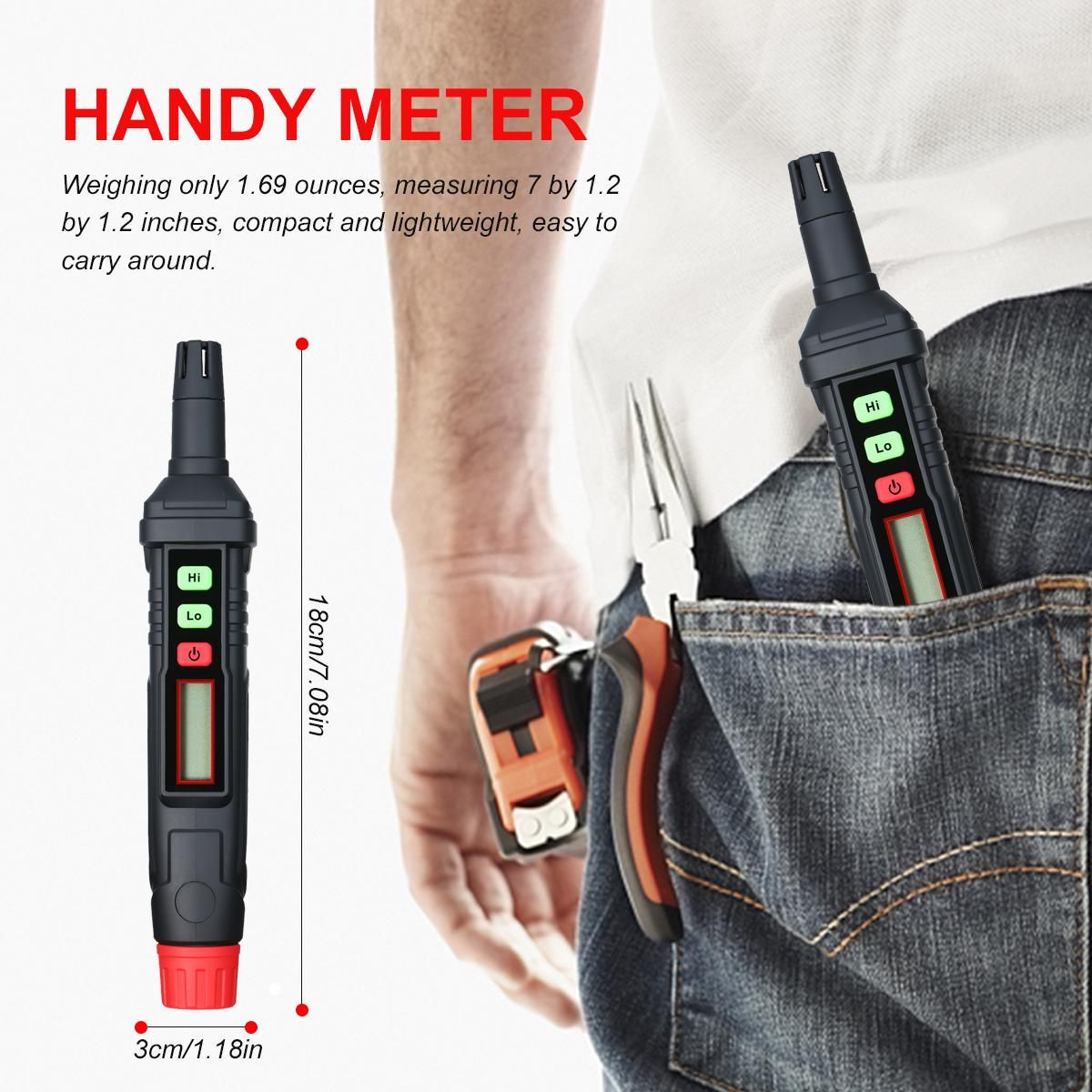 HABOTEST Portable Gas Leak Detector Alarm Combustible Gas Detector with Audible and Visual Alarm for All Types of Flammable Gases Propane Methane Natural Gas
