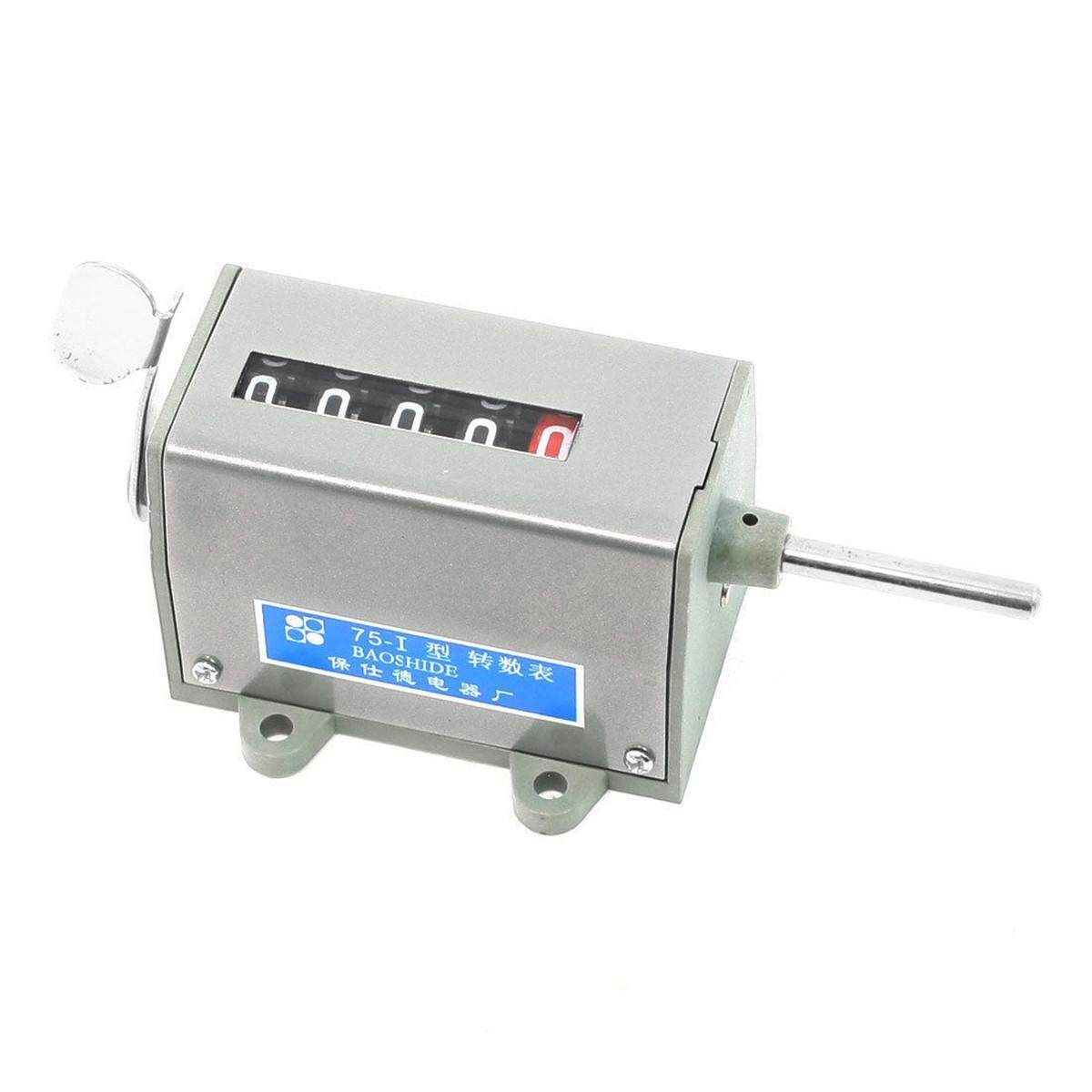 New 75-I Mechanical Resettable 5 Digits Display Rotary Revolution Counter